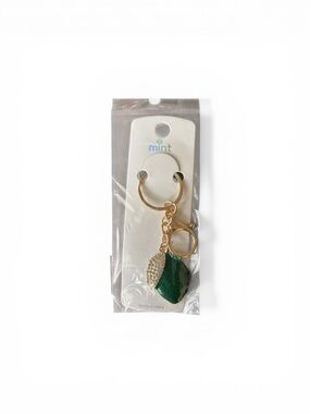 Mint Gold and Green Stone Key & Card Holder Charm
